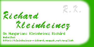 richard kleinheincz business card